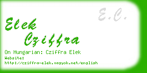 elek cziffra business card